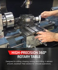 4 Inch Rotary Table For Milling Machines Dual Mount With 65mm Centering Chuck Back Plate T Nuts And 4 T Slots Pro Grade Precision Tool For Metalworking And Woodworking on milling machine