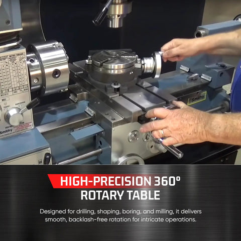 4 Inch Rotary Table For Milling Machines Dual Mount With 65mm Centering Chuck Back Plate T Nuts And 4 T Slots Pro Grade Precision Tool For Metalworking And Woodworking on milling machine