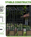 Flat Top Garden Arch Trellis 11 Ft By 9 Ft, Super Large Arbor For Climbing Plants, PE-Coated Steel frame with stability features