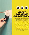 Six Piece Putty Knife Set With Flexible Scrapers For Spackling Patching And Painting Perfect For DIY Home Improvement Projects shown in use on drywall