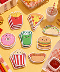 Fast Food Themed Sticky Note Set With 8 Junk Food Shapes, 24 Self Adhesive Note Pads, Cute Desk Supplies For Classrooms