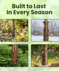 Image showing a squirrel-proof outdoor bird feeder with large 3-pound capacity, weather-resistant tube, and anti-squirrel weights