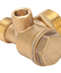 Half Inch By Three Eighths Inch By Ten Inch Brass Check Valve For Air And Oil Lines Three Port Non Return Flow Preventer Male Thread
