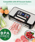 Vacuum sealer with Precut Vacuum Sealer Bags 8x12 Inches 100 Count BPA-Free Heavy-Duty Commercial Grade for Sous Vide Storage.