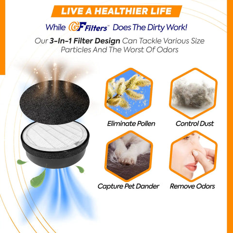 2 Pack Replacement Filter For Levoit LV-H132 Air Purifier, H13 True HEPA 3 In 1 Filtration With Activated Carbon, Improves Air Quality
