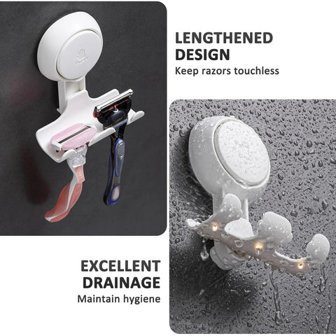 Two Pack Shower Razor Holder With Strong Suction Cup Hooks For Towel Loofah Razor Squeegee Damage Free Wall Mounts Easy To Install And Reuse In White Today