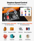 Stepless speed control dial for Heavy Duty Bench Buffer Polisher With Hella Adjustable Speed Up To 10600 Rpm and accessory kit.