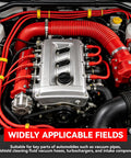 Six Piece Red Silicone Vacuum Hose Kit Covers 1/8 To 3/8 Inch For Cars And Engines Perfect For Your Garage Setup To Fix Water Or Air Lines Smoothly, red hoses on engine