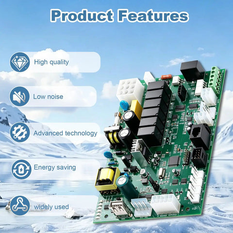 Pro Grade Ice Machine Control Circuit Board Replacement For Commercial And Industrial Ice Makers, Plug In And Play Install Fits ID IB I IR IY SY Series And Wanlido Models, Easy Swap For Fast, Reliable Ice Production. green circuit board