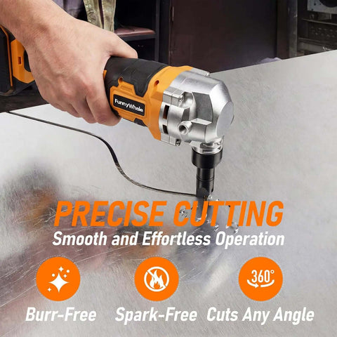 Cordless Metal Nibbler Powered By 20V Max Batteries, 18 Gauge Electric Nibbler With Assist Handle, Two Replacement Blades, 3000 RPM Brushless Motor For Stainless Steel And Aluminum, Battery Not Included cutting sheet metal