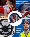 Rock Solid Full Brim Hard Hat With OSHA Certified Safety Helmet featuring hydrodipped design and soft padding, suitable for job sites.