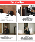 Instruction steps for using Heavy Duty Door Dolly Kit With Wheels For 0 To 2.12 Inch Thick Doors, 2 Piece Adjustable Door Installation Set
