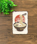 Old School Vintage Metal Sign With Ramen And Egg Theme, Chopsticks In The Mix - Rustic Tin Wall Art For Kitchen, Home Decor, 8x12 Inch