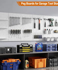 Built Tough As Nails Eight Piece Steel Pegboard Panels 16 By 12 Inch Heavy Duty Wall Storage Rack for organized garage tools.