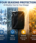 Rock Solid Waterproof EV Charger Cover Made From Heavy Duty Oxford Fabric Weather Resistant Dust Proof Guard For Hardwired Units showcased for all seasons.