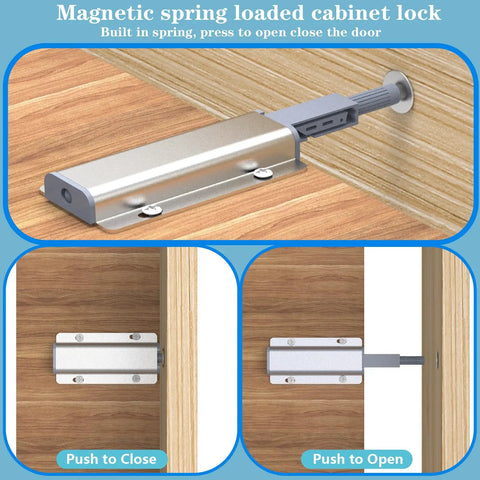 Sturdy Magnetic Push To Open Latch Brings Handle Free Cabinet Hardware With A Darn Slick Touch Release Designed For Kitchen Drawers Closets And Wardrobes Totally Bulletproof Two Pack Kit