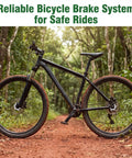 Mountain bike on forest trail with Two Pack Bike Flange Adapters For Disc Brake Hubs 6 Bolt 44mm To 1.73 Inch Conversion.