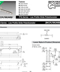 Technical diagram of 10K Ohm Slide Potentiometer With 100mm Travel, Single Linear Taper, Carbon Metal Housing, 15mm Lever for audio gear.