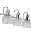 Dope Chrome 3 Light LED Bathroom Vanity Wall Sconce With Clear Glass Bell Shades ETL Listed Includes LED Bulbs For Hallways Mirrors And Kitchens