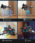 Dual Mode RC Airplane Toy With Watch Remote 2025 Fighter Jet showcasing altitude hold and headless mode indoors
