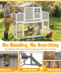 Large Chicken Coop With Four Nesting Boxes For Four To Six Hens Outdoor Wooden Poultry Cage With Pull Out Tray shown in garden