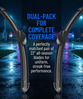 Top Shelf All Season Windshield Wiper Blades Two Pack 22 Inch featuring natural rubber blades for streak-free, silent performance at night.