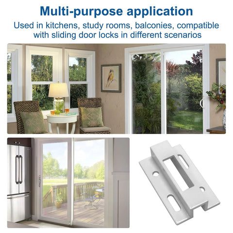 Universal Sliding Door Keeper And Hook Latch Replacement For Pella And Micron 1200 Series Extruded Aluminum Door Latch Kit With Four Mounting Screws White Finish Compatible With Viking And Similar Sliding Doors