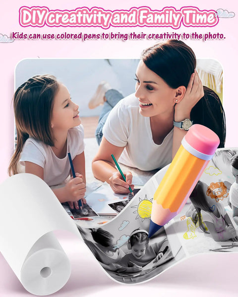 Six Roll Instant Camera Thermal Paper Refill For Kids Compatible With Most Instant Cameras High Gloss White Photo Paper For Rich Colors Durable Thick Print Paper For Clear Long Lasting HD Color Prints, kids coloring photo session