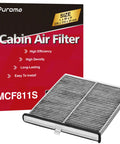 Cabin Air Filter With Activated Carbon Replacement For Mazda 3 6 CX 5 Odor Control shown with packaging and dimensions 236x210x24mm