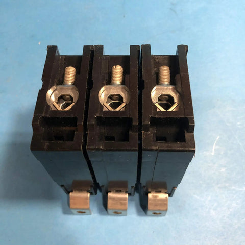 Top view of 3 Pole 20 Amp Bolt On Circuit Breaker BAB3020H for panel installation, miniature thermal magnetic breaker