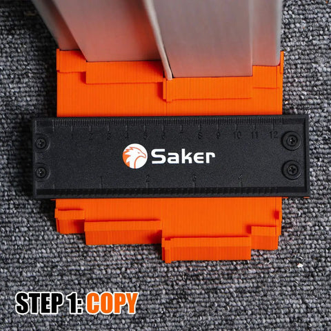 5 Inch Locking Contour Gauge Profile Tool For Copying Irregular Shapes on carpet, side view showing copying function