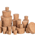Assorted Tapered Cork Stoppers Set, 25 Pieces, Five Sizes From 17Mm To 63Mm, Natural Wood Wine Bottle Plugs For Small Jars