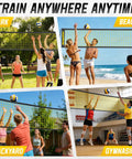 12 Foot Portable Volleyball Net For Backyard Beach Play Freestanding Adjustable Height Indoor And Outdoor Use With Carry Bag