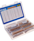 Rock Solid Carbon Film Resistor Assortment Kit Packing 1000 Pieces In 25 Key Ranges From 1 Ohm Up To 1 Mega Ohm With Half Watt Capacity And 5 Percent Precision For Easy Maker Hustle And Quick Fixes in clear plastic case.