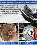Must Have Heavy Duty Brake Caliper Compression Tool For Auto Repair High Strength Steel Piston Tool in use with disc brakes