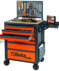 Heavy Duty Black 7 Drawer Rolling Tool Cabinet With Full 207 Piece SAE Mechanic Tool Set Built Damn Tough For Shop Life And Super Smooth Rolling Casters, featuring drawers with tools.