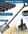 61 Inch Heavy Duty Sifter Shovel For Chicken Coops And Garden Soil Cleanup Adjustable Durable Metal With Deep Sides Ergonomic Handle