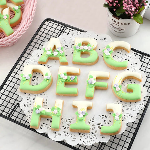 Alphabet Letter Cookie Cutter Set 26 Pcs Large 3 Inch Stainless Steel Bakeware For Fondant Biscuits Dough Molds For Birthday Parties