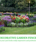 24 Pack Dope Decorative Garden Fence Barrier For Dogs And Rabbits, No Dig Arched Metal Border installed around flower beds