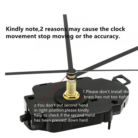 Pendulum Type Quartz Clock Movement Kit For DIY Projects And Clock Repairs, 12888, Half Inch Max Dial Thickness, Nine Tenths Inch Shaft Length, Ideal For Craft Clocks, Frameless Desk Clocks, Cross Stitch And Embroidery Clock Projects