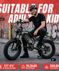 Man posing with All Terrain Electric Fat Tire Dirt Bike For Adults And Teens with 35 MPH Top Speed 1500W Peak Motor
