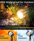 Low Voltage Landscape Lighting 12 To 24V 800 Lumens 7W Warm White 2700K IP66 Waterproof Outdoor LED Lights installed in garden
