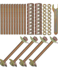Components of Half Moon Countertop Joint Bolts Kit For Tabletops And Furniture, 12 Set Draw Bolts And Fasteners with wrench