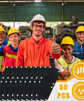 Bulk 50 Pack Hard Hat Sweatband Liners Cotton Washable Reusable Helmet Sweat Bands For Construction Workers Black Keep Sweat Out Of Eyes And Stay Clean All Day On The Job Site with diverse workers in background