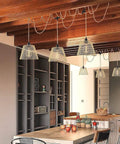 Three Light Plug In Pendant Fixture Built Different Hemp Rope Wire Hanging Lamp Fly Setup For Kitchen Island Living Room Decor.