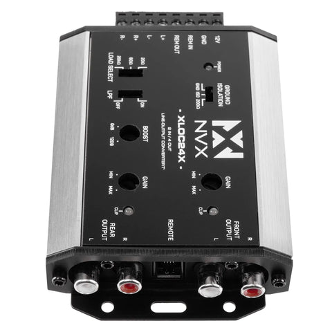 High Voltage 2 Channel Input 4 Channel Output Active Line Output Converter With Impedance Matching And Remote Level Control