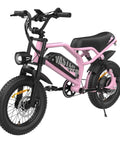 16-Inch Fat Tire Electric Mountain Bike With 800W Peak Motor, Removable Battery, Front Fork Suspension, 20 MPH Top Speed, Black Pink