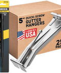 5 Inch Gutter Hangers Kit 25 Pack With Bonus 6 Inch Drill Bit Hidden Bracket Clips Pre Assembled Screw Fits Aluminum 5 Inch Gutters