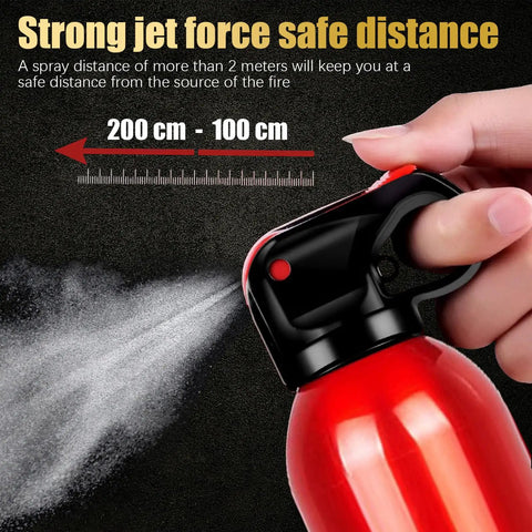 Strong jet force from Compact 4 In 1 Portable Fire Extinguisher For Home Garage Kitchen And Car, No Sweat Abc K Rated Extinguisher.