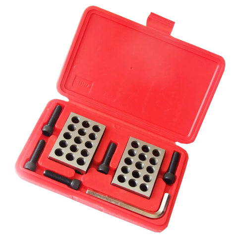 Precision One Two Three Inch Machinist Blocks Pair Delivers No Slop Accuracy Cross Drilled Frame With Tapped Holes Comes Ready With Stainless Hex Bolts.